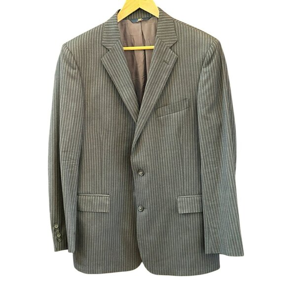 Brooks Brothers Men's 346 Regent Fit Gray Pinstripe Wool Suit Jacket Blazer 43L - Picture 1 of 8